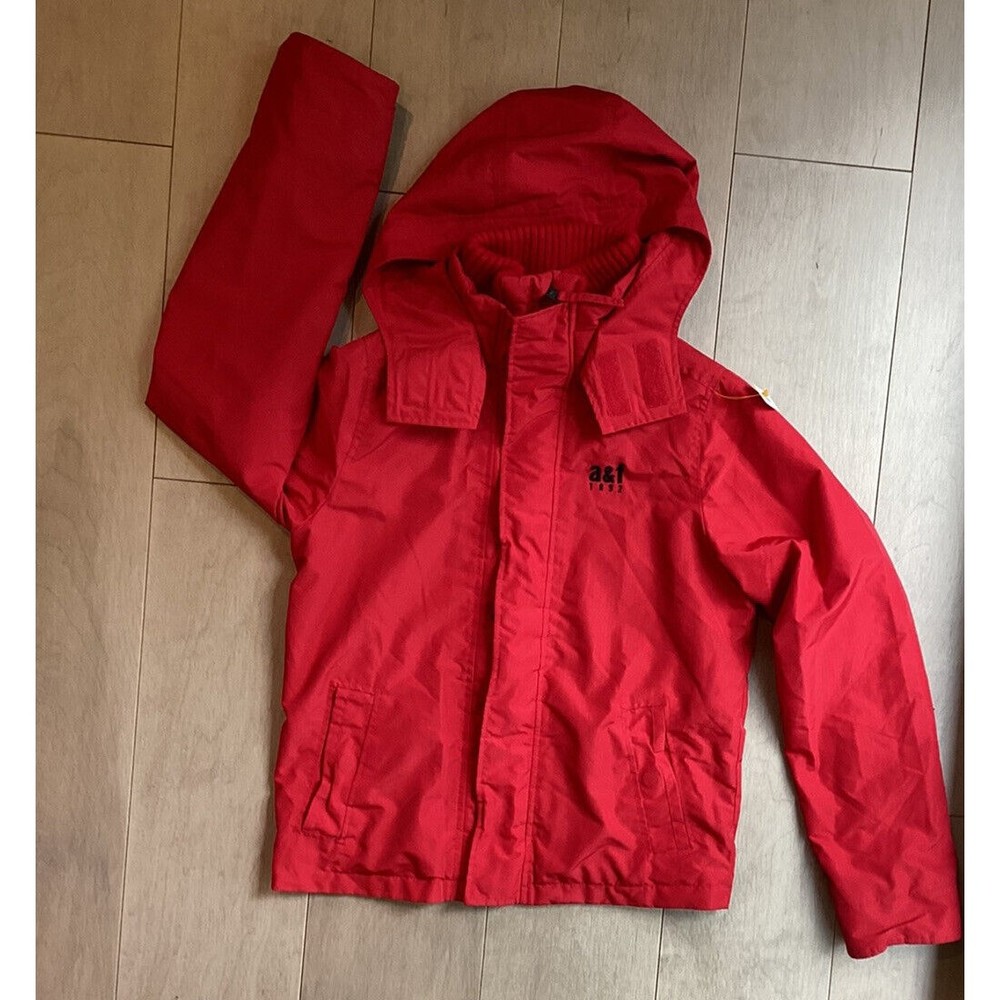 Abercrombie Boy Youth Jacket The A&F all-season weather warrior  Sz XL red Hood - Picture 5 of 10